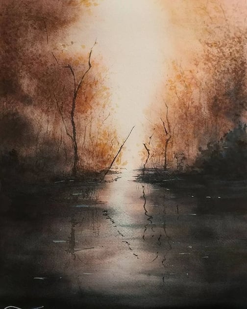 mist watercolor