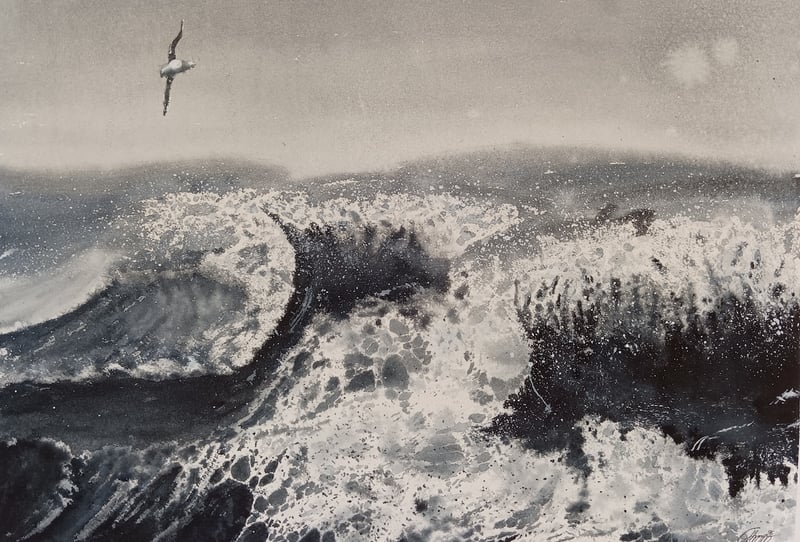 black waves
