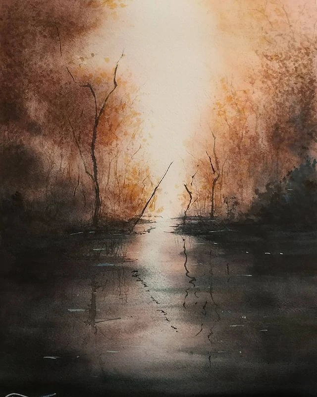 mist watercolor